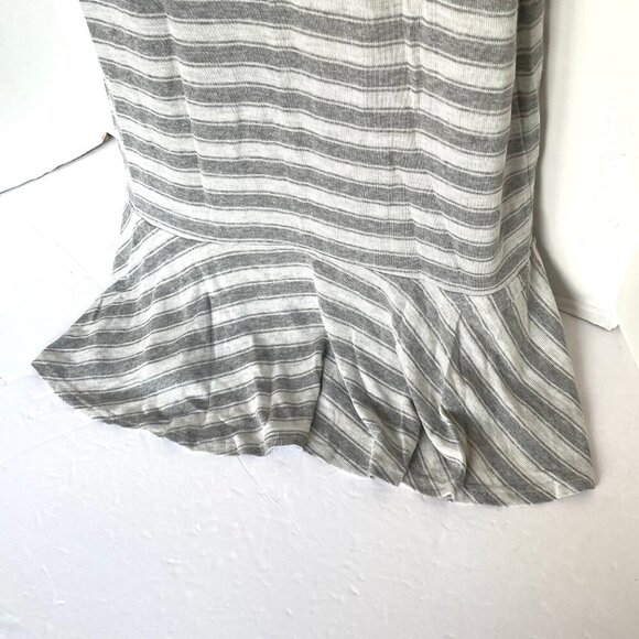 Soft Joie Alcyone Mini Dress Large Gray Short Sleeve Striped Jersey Drop Waist - Picture 5 of 8